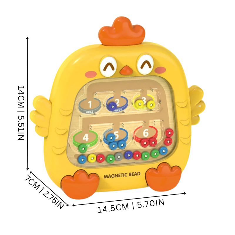 Magnetic learning toy with colorful balls and wand, enhancing hand-eye coordination for young children.