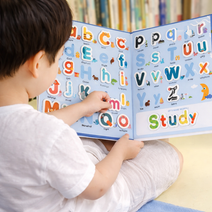 Educational magnetic activity book for children, featuring numbers and math puzzles for skill development.