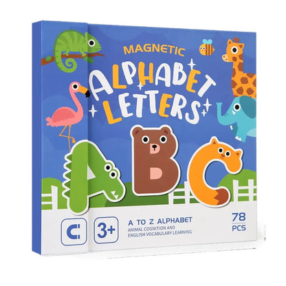 Magnetic learning activity book with alphabet letters and numbers, perfect for developing kid's fine motor skills.