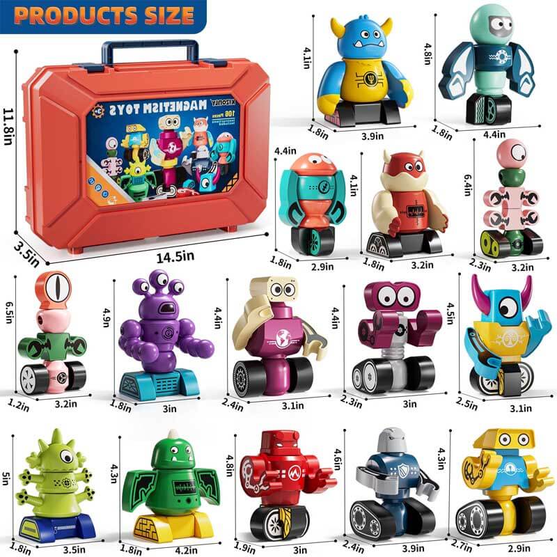 Educational magnetic robot building blocks set for kids, an ideal gift for STEM learning and construction fun
