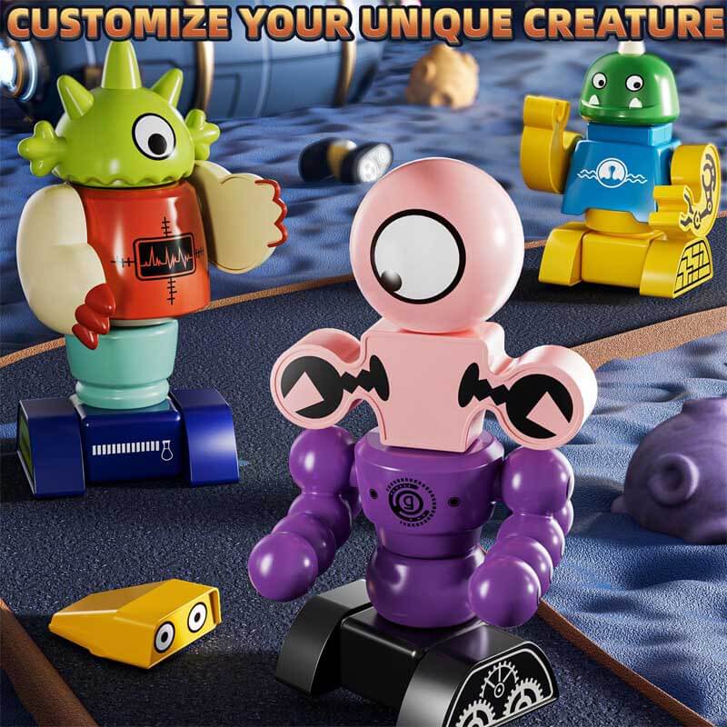 Kids magnetic robot toy set, featuring various building blocks for creative assembly and imaginative play