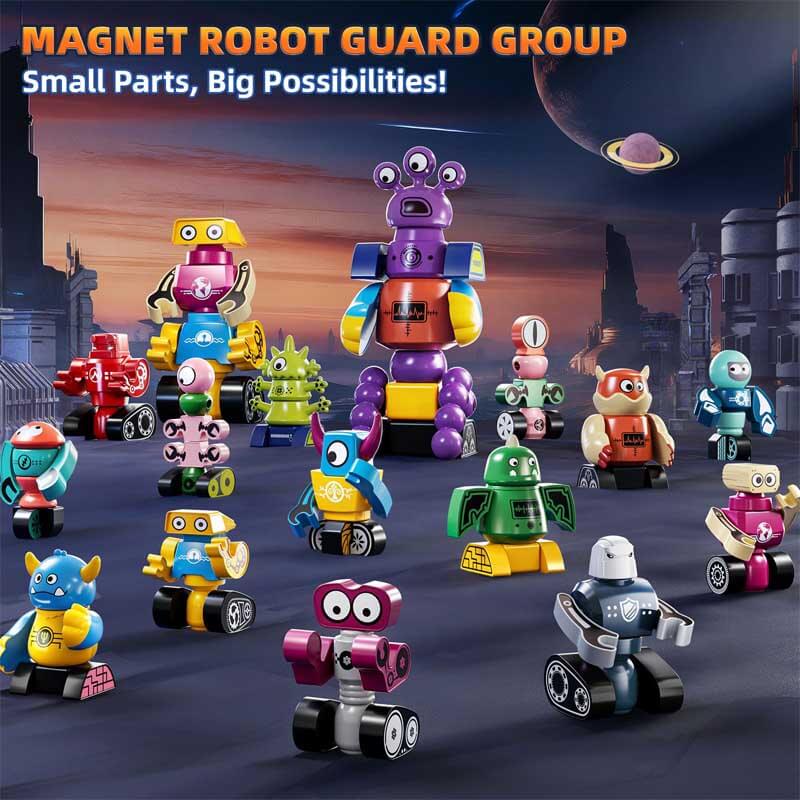 Vibrant magnetic robot building blocks, a fun and engaging construction toy for young children