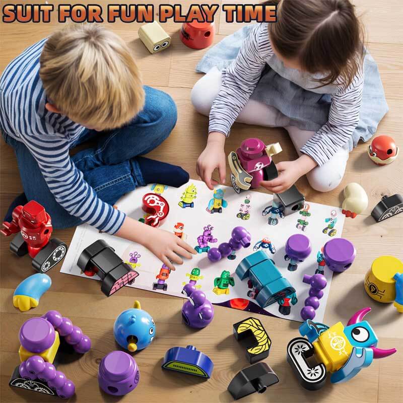 Magnetic robot building blocks for toddlers, offering endless possibilities for constructing unique robots