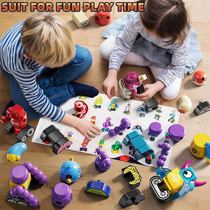 Magnetic robot building blocks for toddlers, offering endless possibilities for constructing unique robots