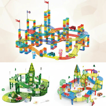 Magnetic toy building set featuring an electric car, fostering educational play and creativity.