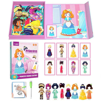Kids Magnetic Wooden Dress-Up Puzzle Learning Toy for imaginative play