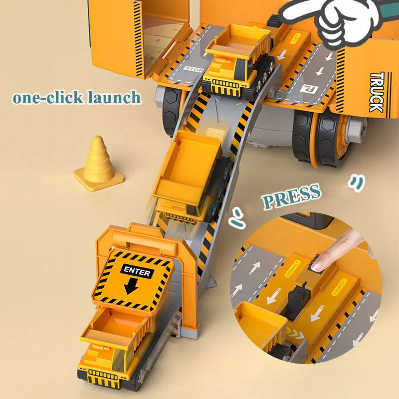 Preschool learning construction set with large, colorful blocks and engineering figures