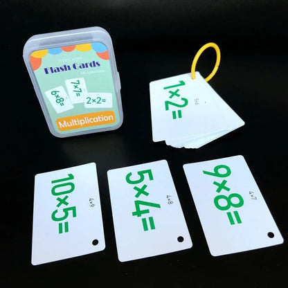 Kids' math learning flash cards for arithmetic practice, colorful and engaging educational toy