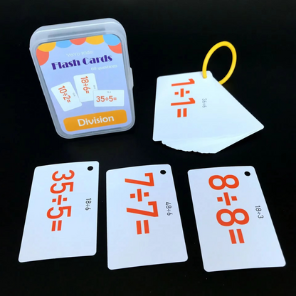 Multiplication and division math flash cards for kids, a fun educational toy for learning arithmetic
