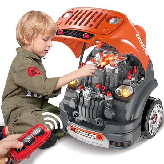 Kids' Mechanic Engine Repair Toy Set with tools, truck playset, educational pretend play