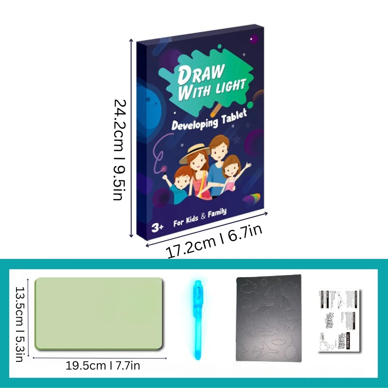 Toddler using a Mess-Free LED Drawing Board, an educational toy for kids' art & gifts for kids