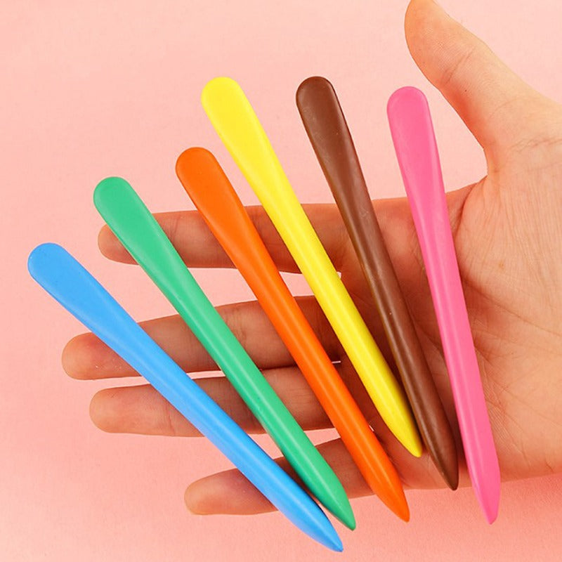 Toddler art essentials: a bright set of washable crayons in a durable box.