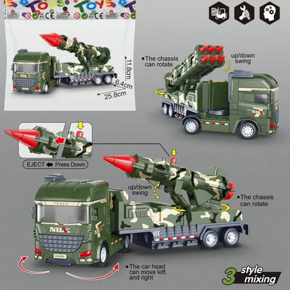 Durable kids' rocket launcher military toy truck, perfect for action-packed playtimes