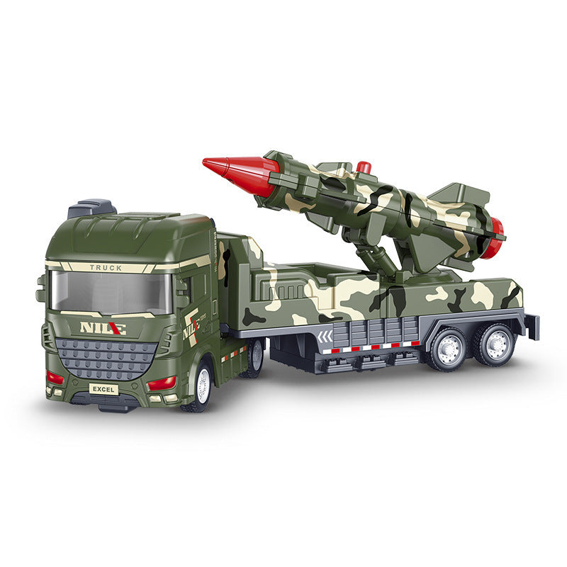 Kids' rocket launcher toy truck, a fun and durable military vehicle for children