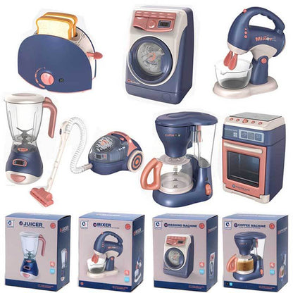 Kids' mini realistic washing machine toy with rotating drum for pretend play