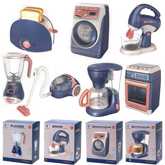 Kids' mini realistic washing machine toy with rotating drum for pretend play