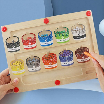 Educational magnetic color maze toy for kids, aiding color sorting and montessori cognitive development