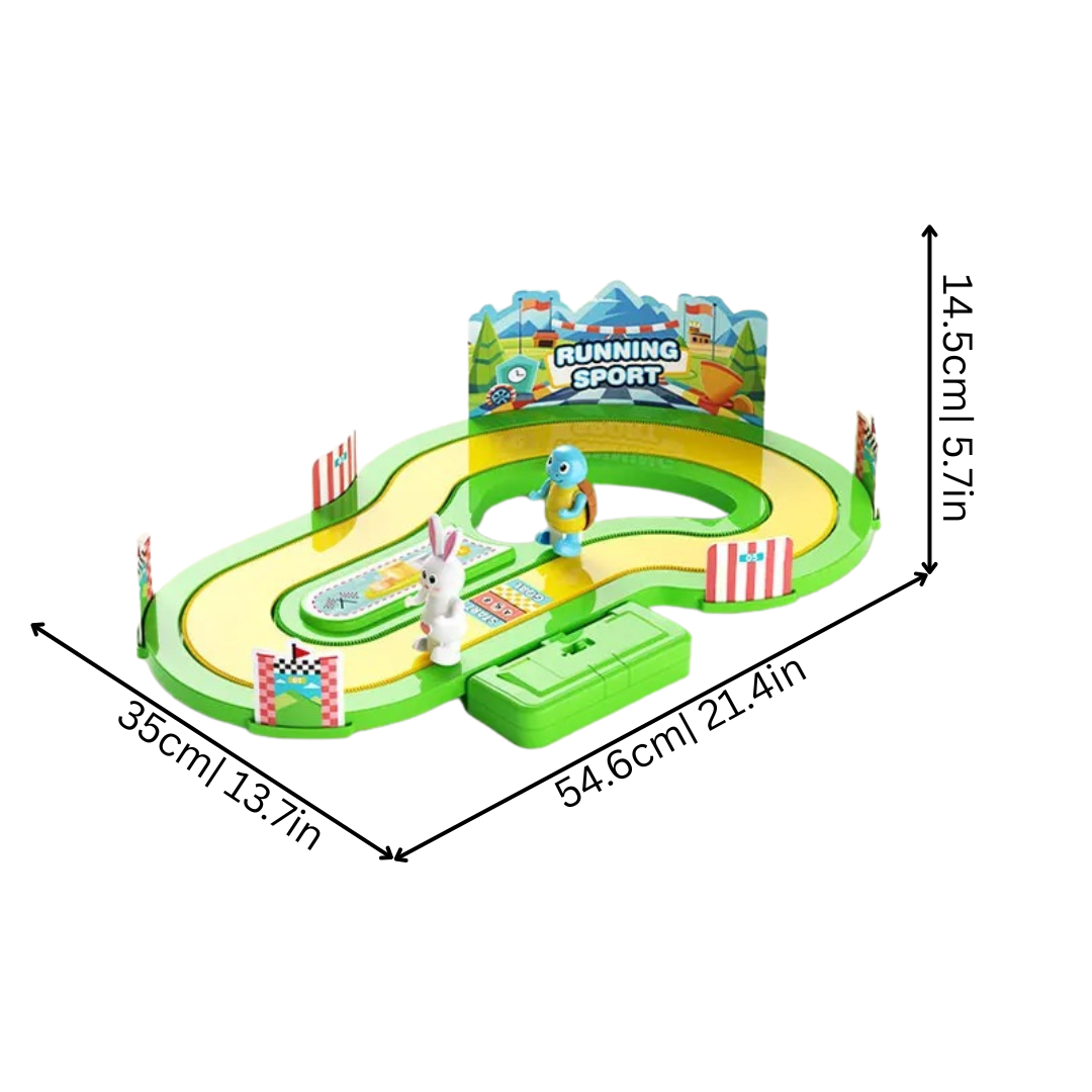 Children playing motion racing game, educational indoor game with wireless controls.