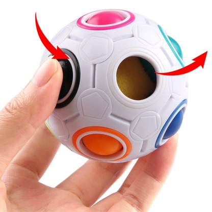 Kids' multi-colored sensory puzzle ball toy with interlocking ABS plastic pieces for cognitive development