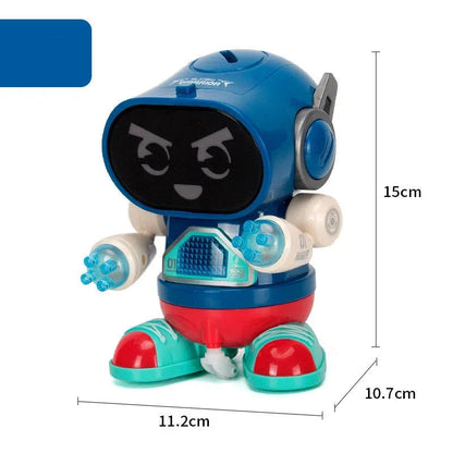 Durable kids' robot toy featuring musical songs and vibrant dancing lights for playtime