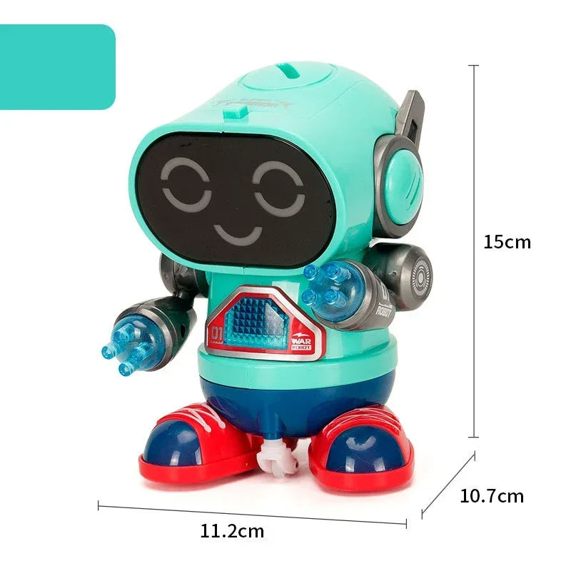 Light-up robot toy that dances to music, providing entertaining playtime for young kids