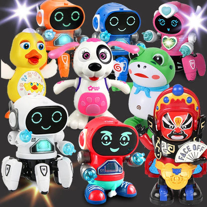 Educational robot toy for children, featuring dancing movements and engaging music
