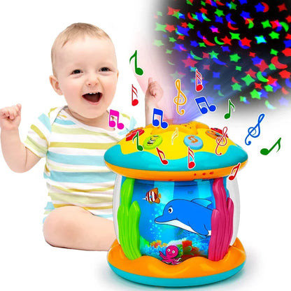 Kids Musical Dolphin Ocean Projector Lamp, night light for baby sleep & nursery decor
