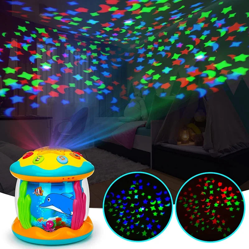 Toddler Turtle Ocean Projector Lamp with music, developmental toy & bedtime aid