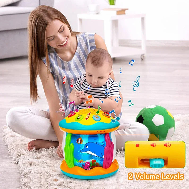 Ocean wave projector night light with music, dolphin design for children's room