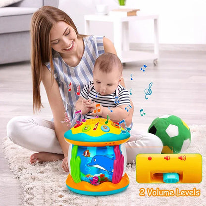 Ocean wave projector night light with music, dolphin design for children's room