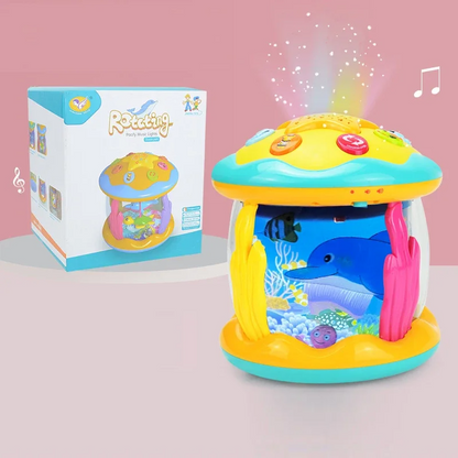Kids bedside lamp: Musical Dolphin Ocean Projector, creates calming bedtime ambiance