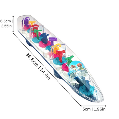 Toddler educational light-up train toy with music and 360-degree movement, great gift for kids