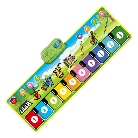 Kids' musical piano play mat with colorful keys, educational dance pad for toddlers
