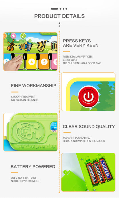 Foldable musical piano play mat, a portable educational toy for children's development