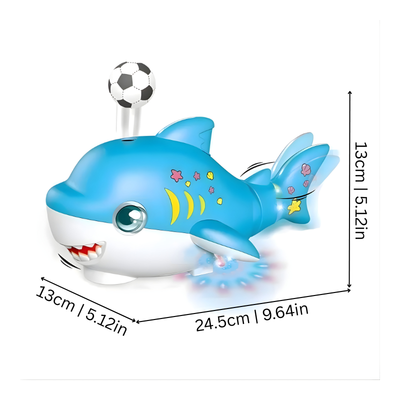 Toddler's interactive shark toy car featuring musical sounds & a floating ball, ideal gift for playful learning