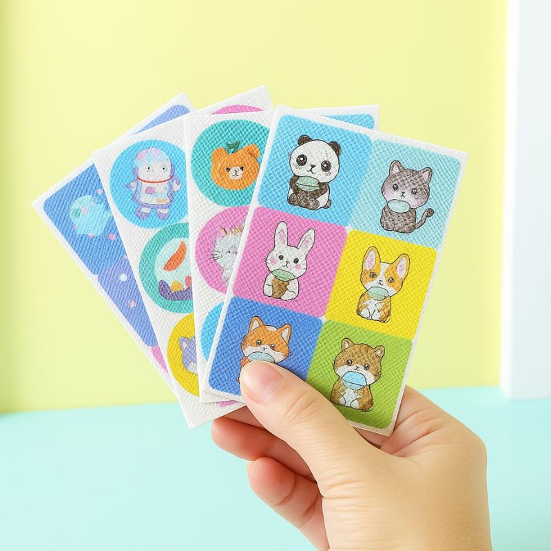 Kids natural mosquito repellent stickers with cute animal designs for outdoor protection. Safe insect repellent.