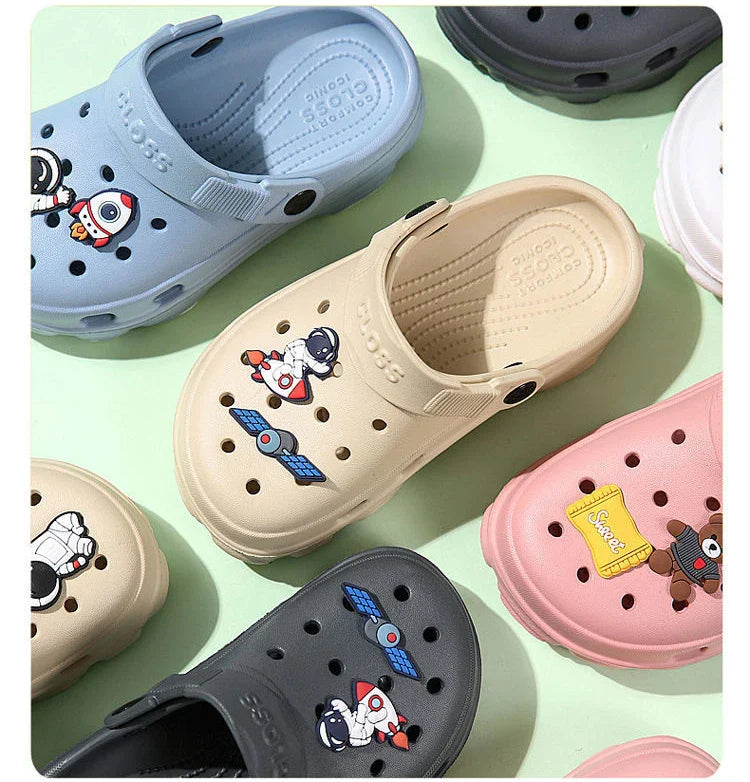Toddler's non-slip summer clogs, comfy PVC upper for playful little feet.