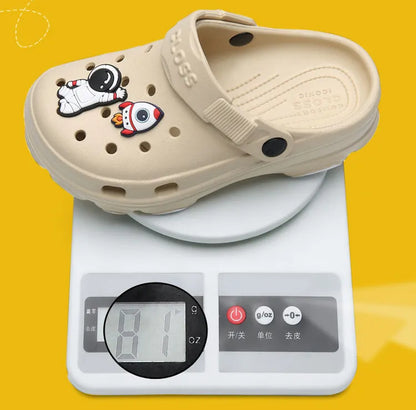 Comfy toddler non-slip clogs, breathable PVC upper for hot summer days.