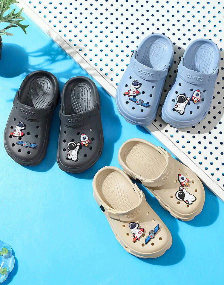 Kids' fashion non-slip clogs, stylish and practical for summer adventures.