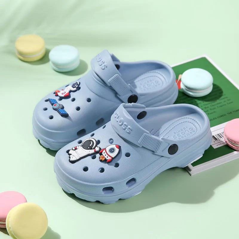 Playtime non-slip clogs for kids, durable PVC upper, perfect for water activities.