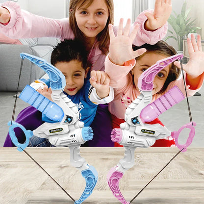 Vibrant green 2-in-1 bow bubble and water blaster toy, perfect for kids