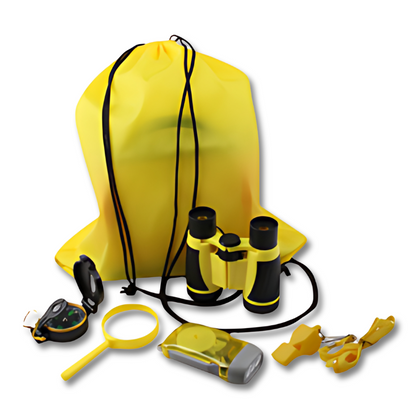Children's outdoor play set, an educational gift with magnifying glass, binoculars, and compass