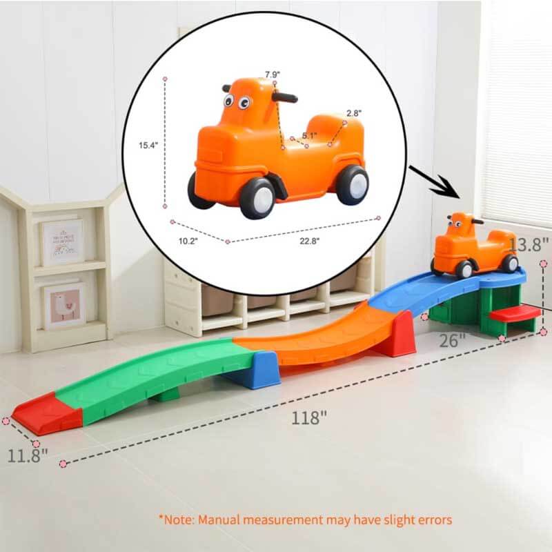 Activity toy: Kids outdoor roller coaster, sturdy design for backyard fun, encourages active play