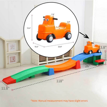Activity toy: Kids outdoor roller coaster, sturdy design for backyard fun, encourages active play