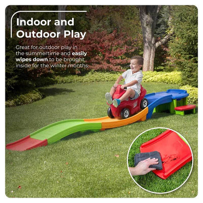 High-quality kids outdoor roller coaster, a fun and exciting ride-on toy for any backyard, durable plastic