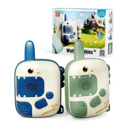 Kids outdoor dinosaur adventure walkie talkies for boys and girls, 2-pack set