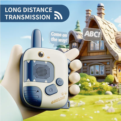 Durable kids walkie talkie with dinosaur design, perfect for educational play