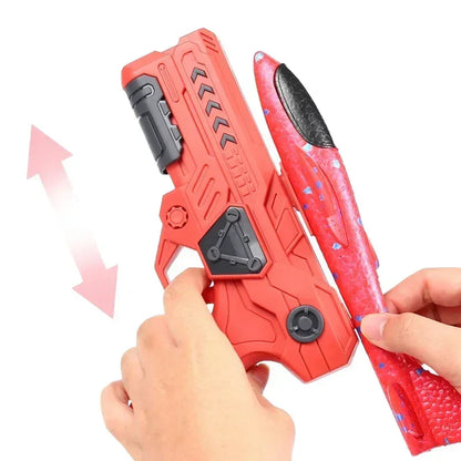Kids' active play flying toy: foam plane launcher for hand-eye coordination