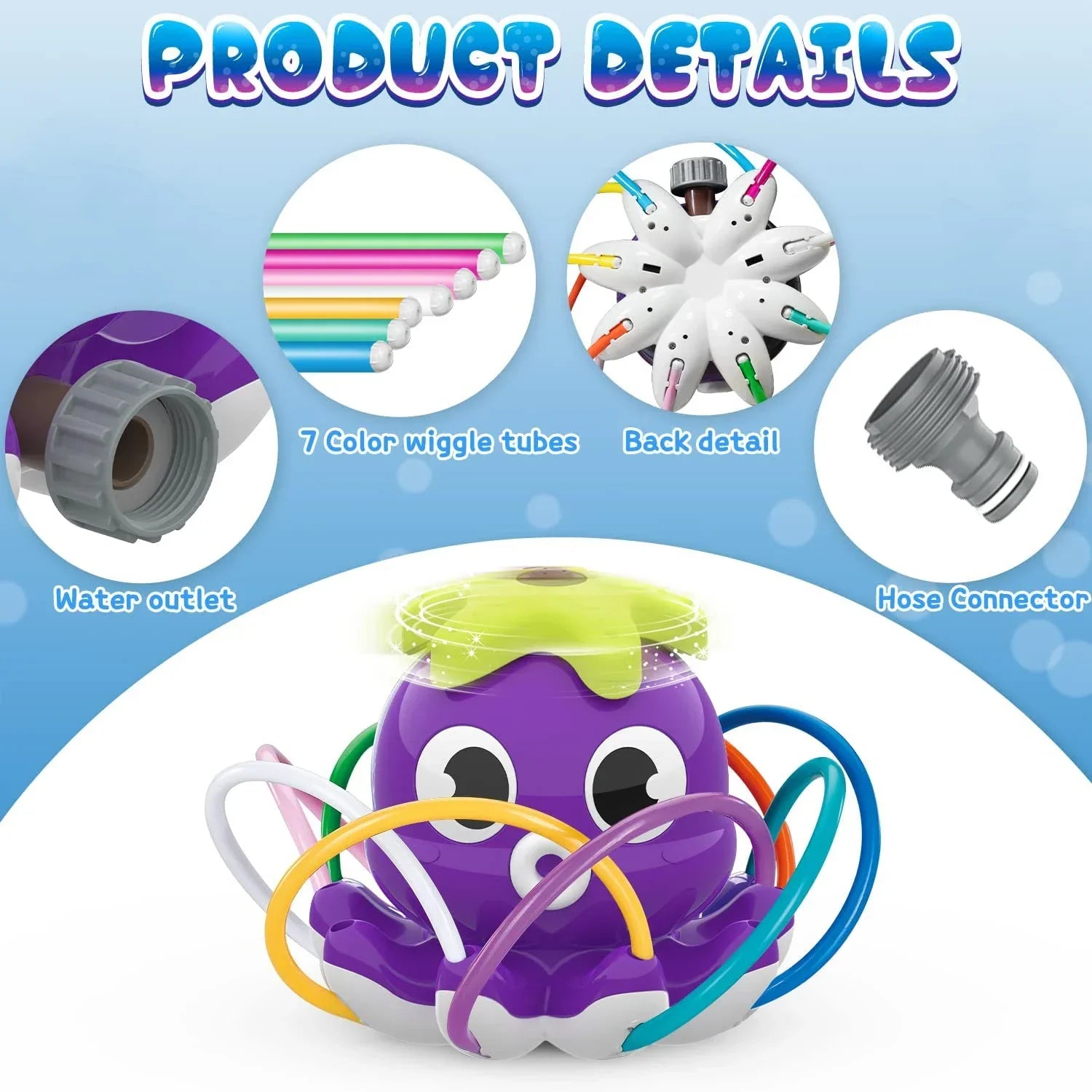 Fun octopus-shaped water sprinkler toy for kids' outdoor garden and summer playtime