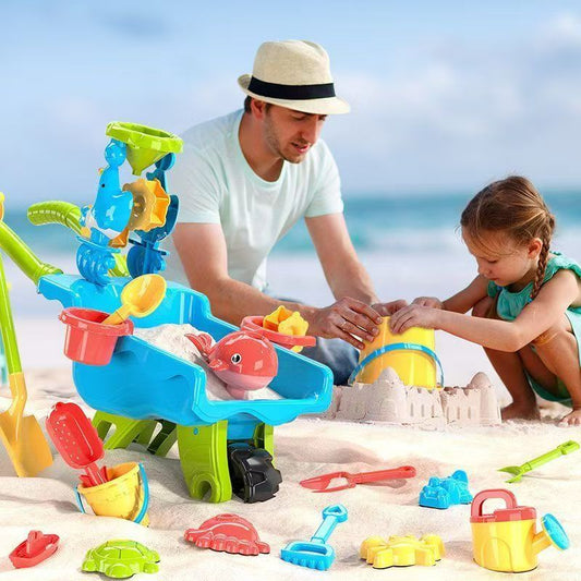 Kids' outdoor sand & beach wheelbarrow play set for creative garden and sensory play